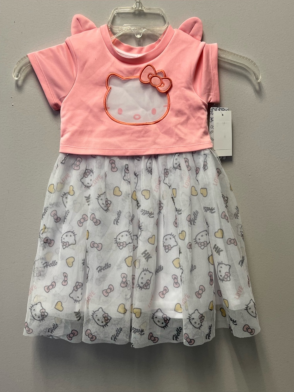 Hello Kitty Pink Tulle Dress with Bow—4T